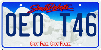 SD license plate 0EOT46