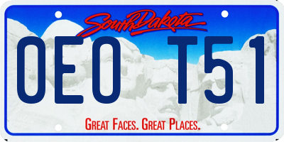 SD license plate 0EOT51