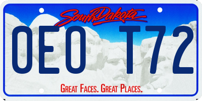 SD license plate 0EOT72