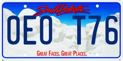 SD license plate 0EOT76