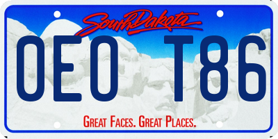 SD license plate 0EOT86