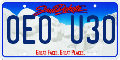 SD license plate 0EOU30