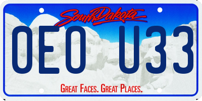 SD license plate 0EOU33