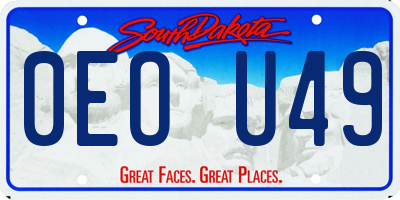 SD license plate 0EOU49