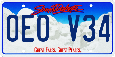 SD license plate 0EOV34