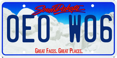 SD license plate 0EOW06