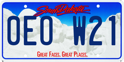 SD license plate 0EOW21