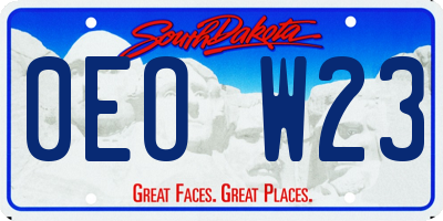 SD license plate 0EOW23