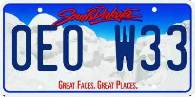 SD license plate 0EOW33