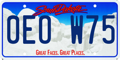 SD license plate 0EOW75