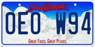 SD license plate 0EOW94