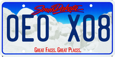 SD license plate 0EOX08