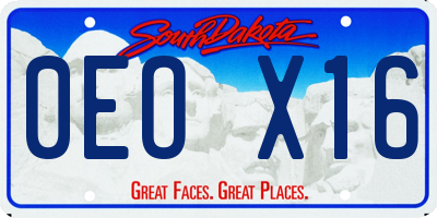 SD license plate 0EOX16