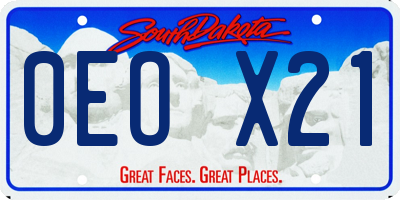 SD license plate 0EOX21