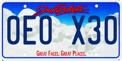SD license plate 0EOX30