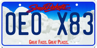 SD license plate 0EOX83