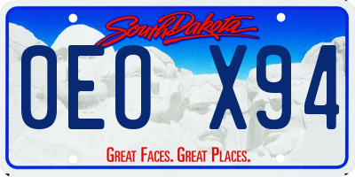 SD license plate 0EOX94