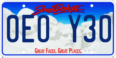 SD license plate 0EOY30