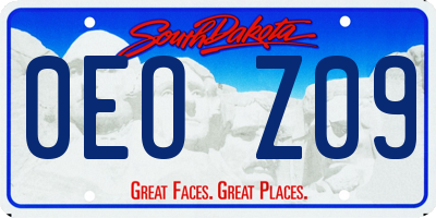 SD license plate 0EOZ09