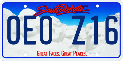 SD license plate 0EOZ16