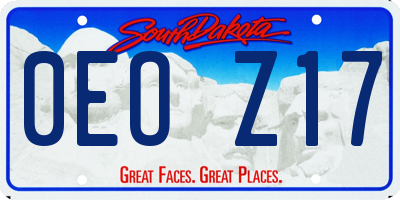 SD license plate 0EOZ17