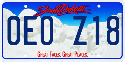 SD license plate 0EOZ18