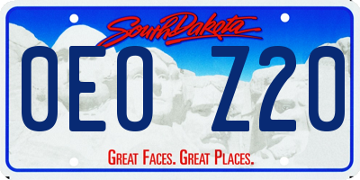 SD license plate 0EOZ20