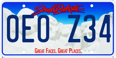 SD license plate 0EOZ34