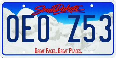 SD license plate 0EOZ53