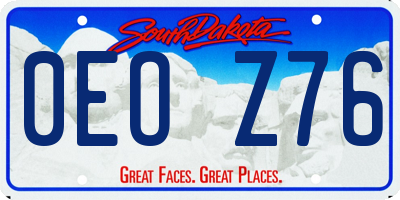 SD license plate 0EOZ76