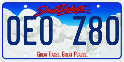 SD license plate 0EOZ80