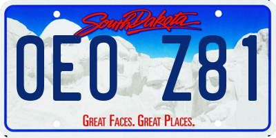 SD license plate 0EOZ81