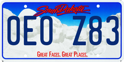 SD license plate 0EOZ83