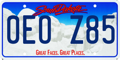SD license plate 0EOZ85