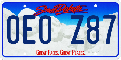 SD license plate 0EOZ87