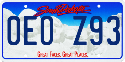 SD license plate 0EOZ93