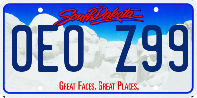 SD license plate 0EOZ99