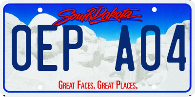 SD license plate 0EPA04