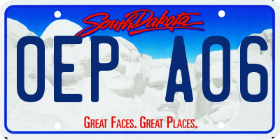 SD license plate 0EPA06