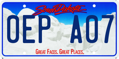 SD license plate 0EPA07