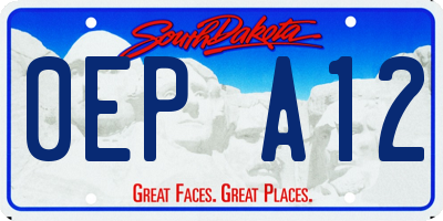 SD license plate 0EPA12
