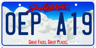 SD license plate 0EPA19