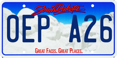 SD license plate 0EPA26