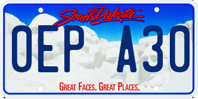 SD license plate 0EPA30