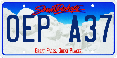 SD license plate 0EPA37