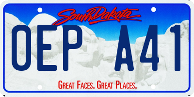 SD license plate 0EPA41