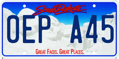 SD license plate 0EPA45