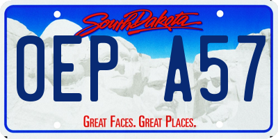 SD license plate 0EPA57