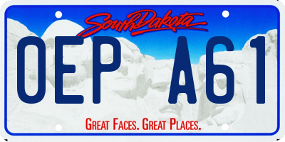 SD license plate 0EPA61