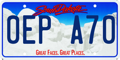 SD license plate 0EPA70